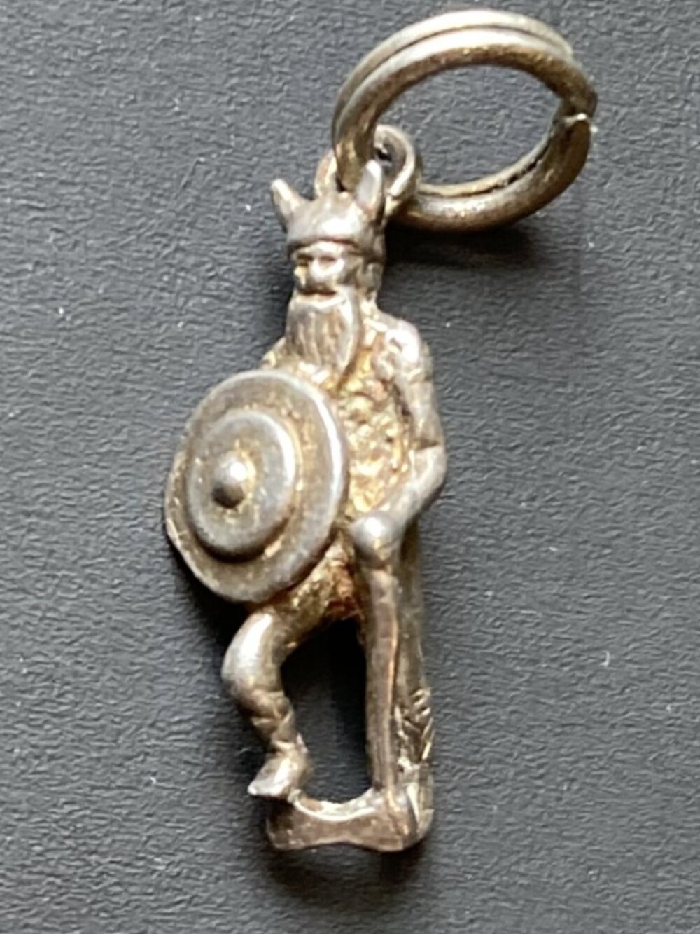 Viking warrior charm in sterling silver
